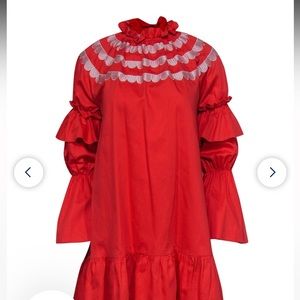 Cynthia Rowley mini ruffled sleeve dress